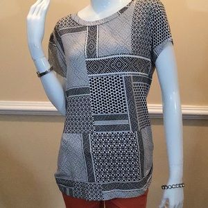 H&M Black & White Patterns Fashion Tee